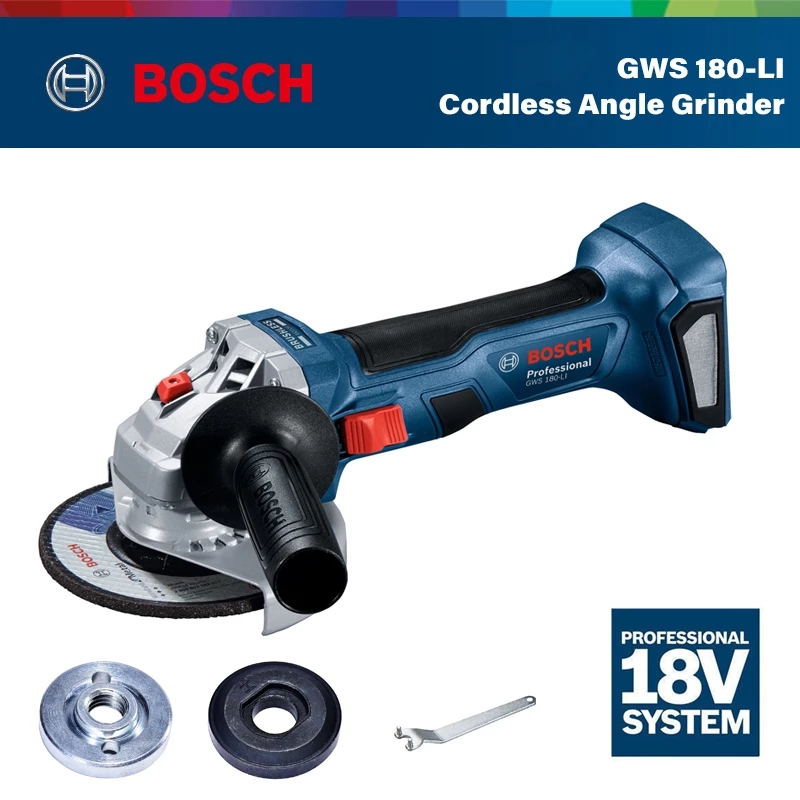 BOSCH Angle Grinder GWS 180-Li 18V Cordless Brushless Angle Grinder Cutting Polishing Machine
