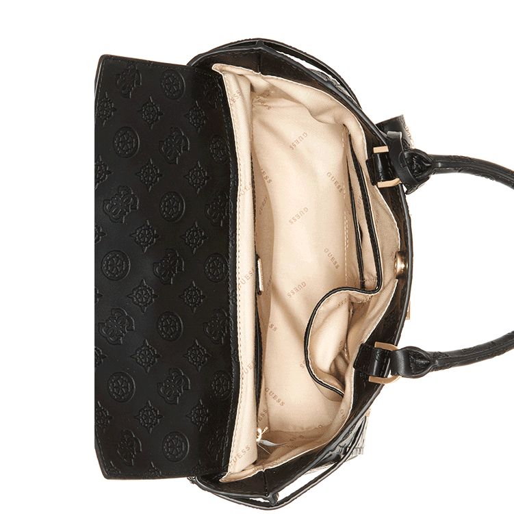 GUESS Women's Bea Black Society Satchel Bag