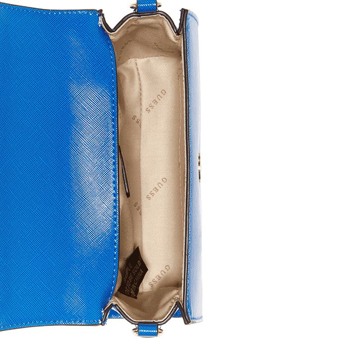 GUESS Women's Layla Royal Blue Mini Top Handle Flap Bag