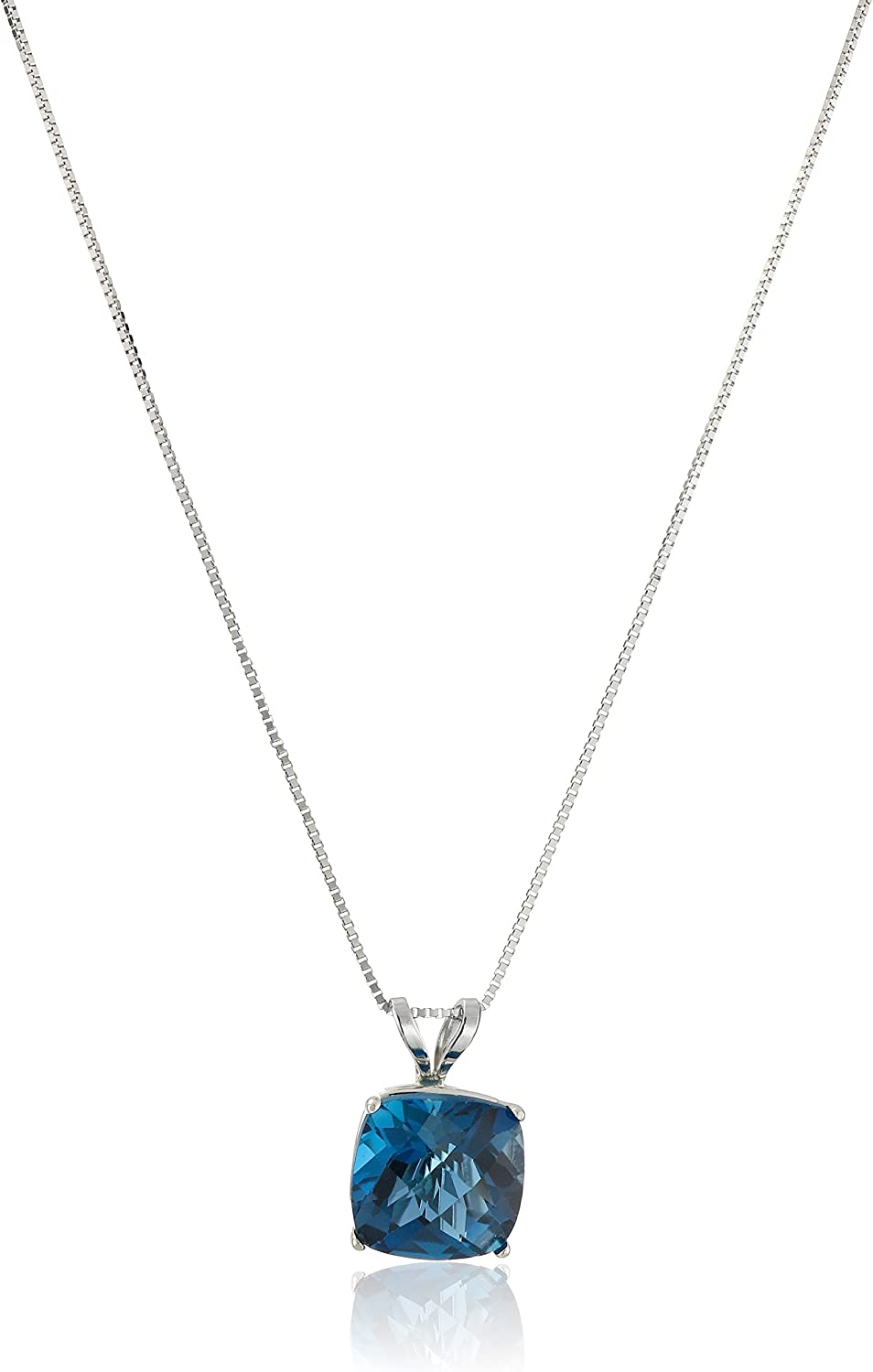 Argos Collection Kalung liontin batu permata emas 14k 8mm untuk wanita dengan rantai kotak 18 inci
