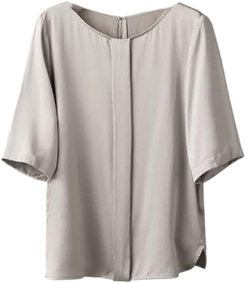 Summer Women Short Sleeve T Shirts Office Lady Blouses Top Solid Colors.