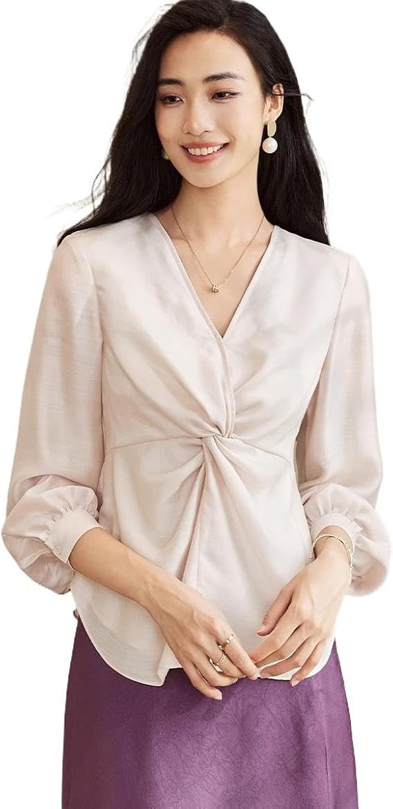 French Casual Shirt Women's Spring V-Neck Shirt top