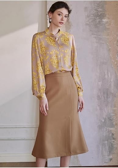 French Neckline Shirt Women's Spring Satin Shirt Casual top