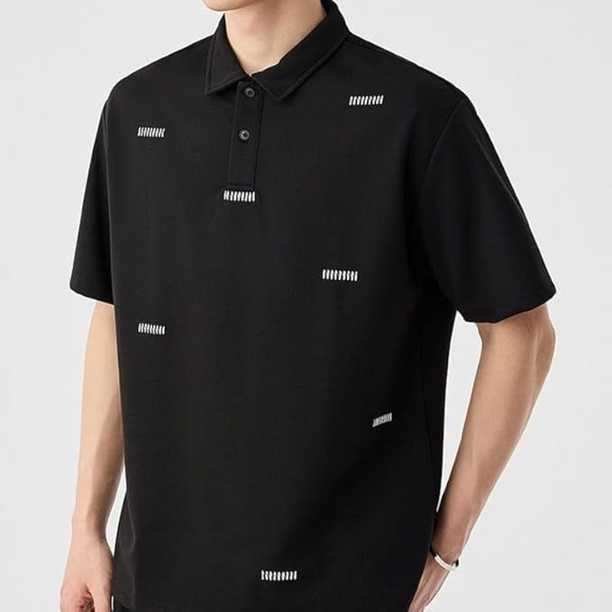 HBJWOV Men's Loose Lapel Short Sleeves Fashion Polyester Stripes T-Shirt Outdoor Business Uniform Commuting Vest(D,XX-Large)