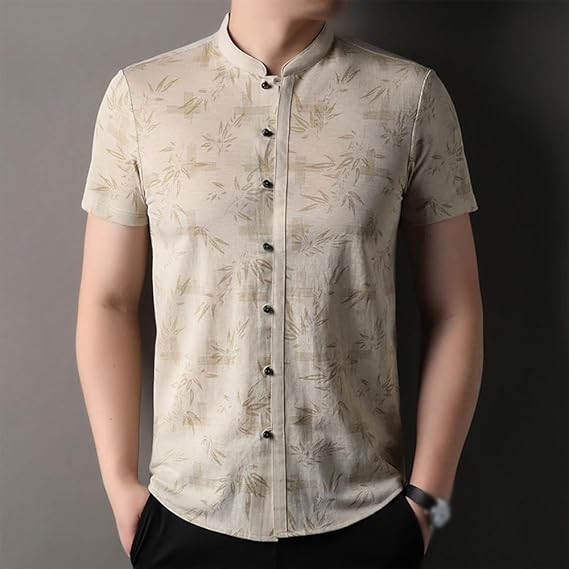 Casual Shirts Summer Beach Men's Button Down Short Sleeve Vacation Wedding