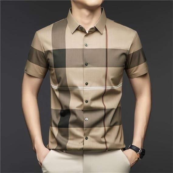Fashion Men's Shirts Summer Clothes for Men Business Casual Short Sleeve Shirt Shirt Clothes
