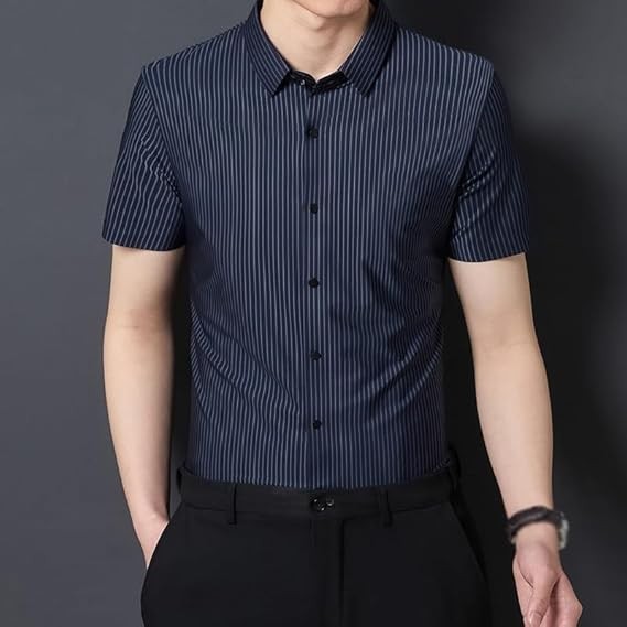 Light and Comfortable Non-Tight Thin Shirt Men's Casual Formal Wear Men's Short-Sleeved Shirt