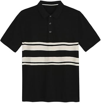 Men's Cotton Knitted Short Sleeves Thin Lapel Pullover T-Shirt Fashion Breathable Quick-Drying Vest with Buttons